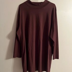 Brown Mock Turtleneck Top